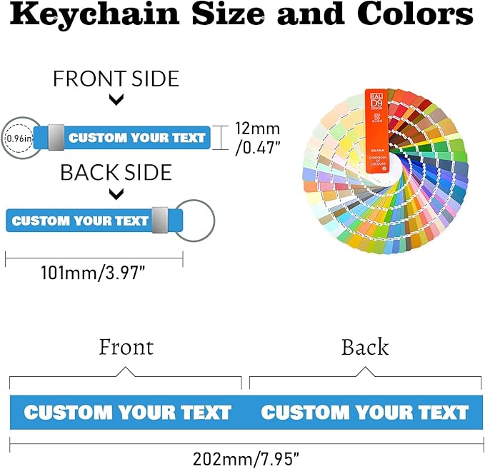 Personalized Keychain Silicone 5/10/50/100 Bulk Custom Keychains - Image 4