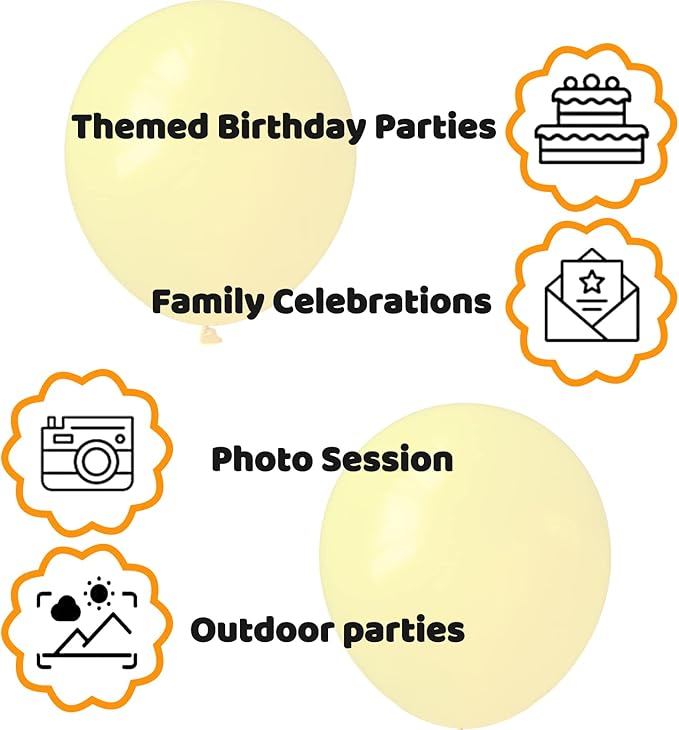 110pcs Yellow Balloons 12 Inch - Image 3