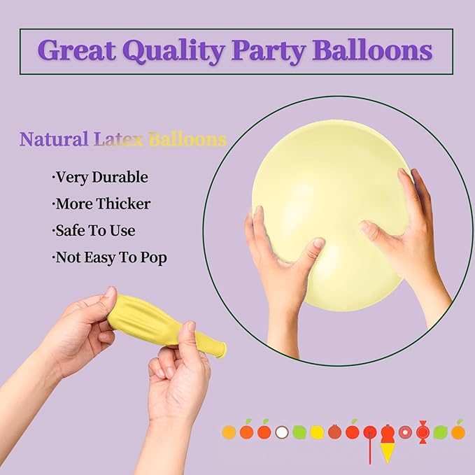 110pcs Pastel Yellow Balloon 12 Inch, Pastel Yellow Latex Balloons - Image 3
