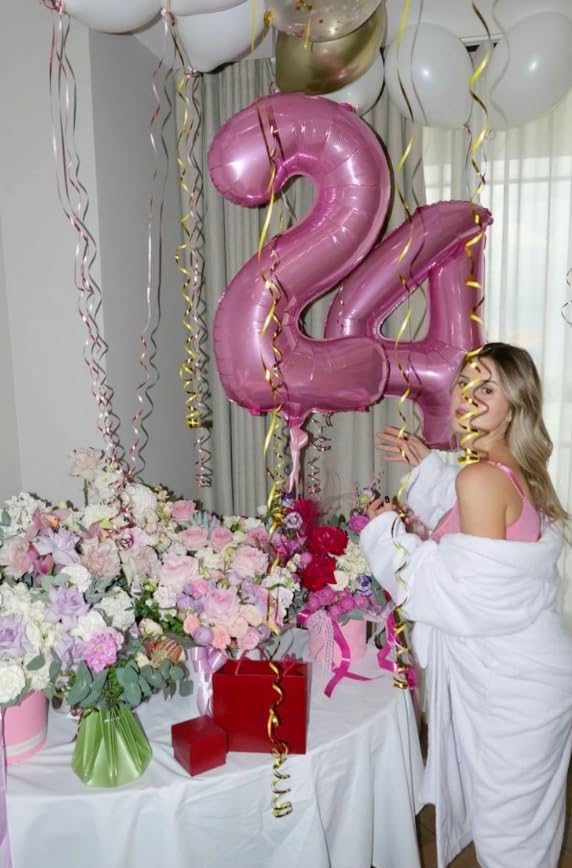 40 Inch Big Pink Number 2 Balloon Birthday Decoration, Number 2 Helium Balloon - Image 6