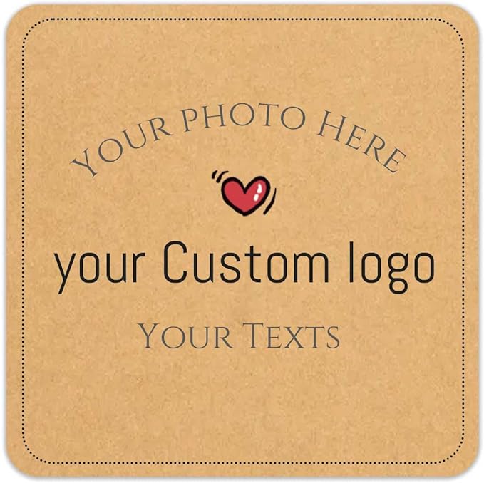 100pcs Personalized Stickers Labels Custom Business Logo Stickers Kraft Paper by Jamipasp
