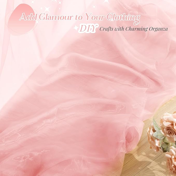 P Pothuiny Sheer Organza Fabric by The Yard, 10 Yards x 60 Inch Wide Bridal - Image 4