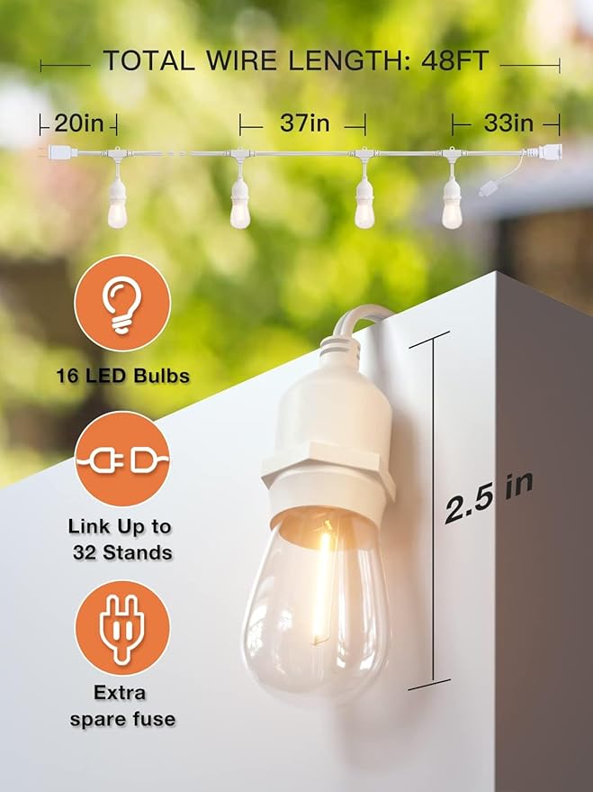 addlon LED Outdoor String Lights 48FT - Image 5