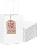 Bakepacker 100 Pcs White Mini Paper Gift Bags by Bakepacker