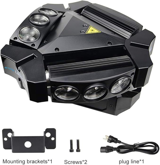 BETOPPER Moving Head Stage Lights, 9x10W RGBW 4-in-1 LED Party DJ Lighting - Image 7