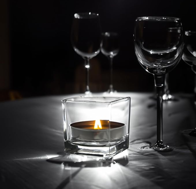 WGV 2 Inch Tea Light Votive Candle Holder, Square Cube 2”x2”, Small Tiny - Image 4