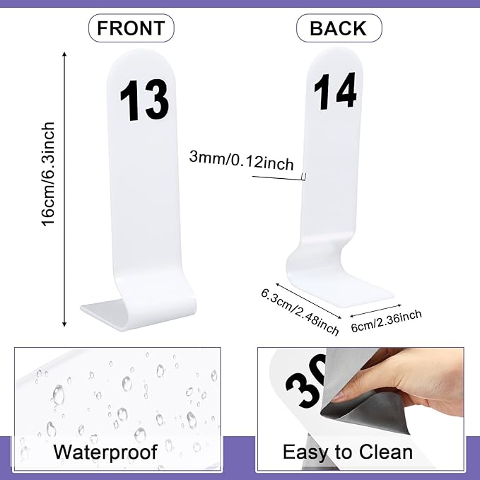 Tuanse 1-30 Table Order Numbers Restaurant Double Sided Acrylic Reception - Image 2