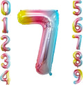 GOER Rainbow Foil Balloons Number 7, Huge Number Balloons by GOER