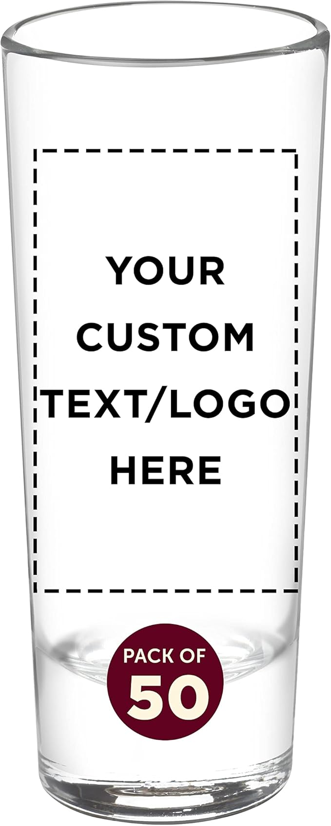 Custom Cordial Shooter Shot Glasses 2 oz. Set of 50, Personalized Bulk Pack by DISCOUNTPROMOS