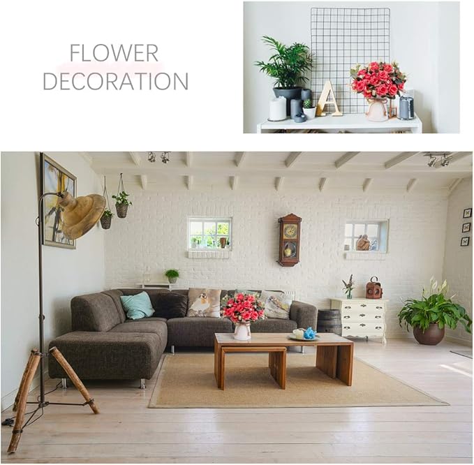 LESING Artificial Rose with Vase, Fake Silk Flowers Bouquets in Vase Table - Image 7