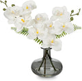 White Orchids Artificial Flowers by Oairse