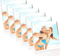HELPLEX Picture Frames, 6 Pack 4x4 inch Acrylic Picture Frame Clear 4 x 4 Photo by HELPLEX