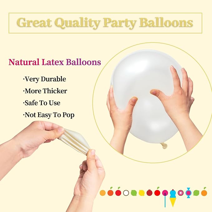 110pcs Pearl White Balloon 12 inch, Pearl white Latex Balloons - Image 4