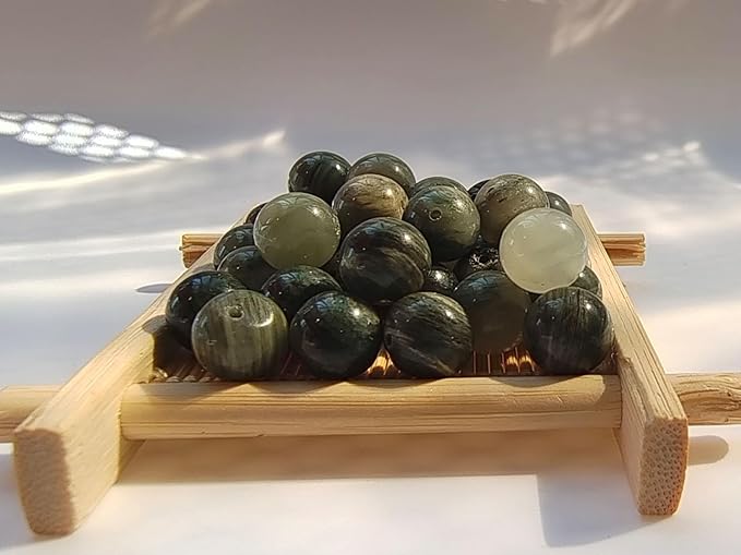 Stone Beads 6mm 140pcs Green Grass Jade Beads Round Loose Gemstones Beads - Image 2