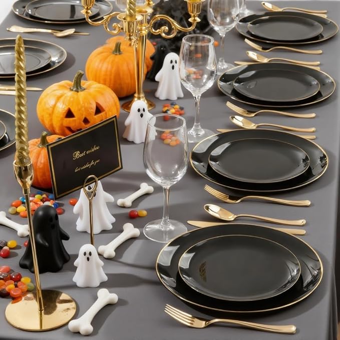 KIRE 100PCS Black and Gold Plates - Image 6