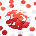 Red White Table Confetti Party Decorations Metallic Circle Dot Confetti by WEVEN