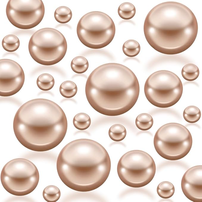 300Pcs Champagne Polished No Hole Faux Pearl Beads by Cusmation