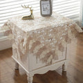 vctops Damask Lace Patchwork Tablecloth Luxury Square Small Table Cover Elegant by vctops