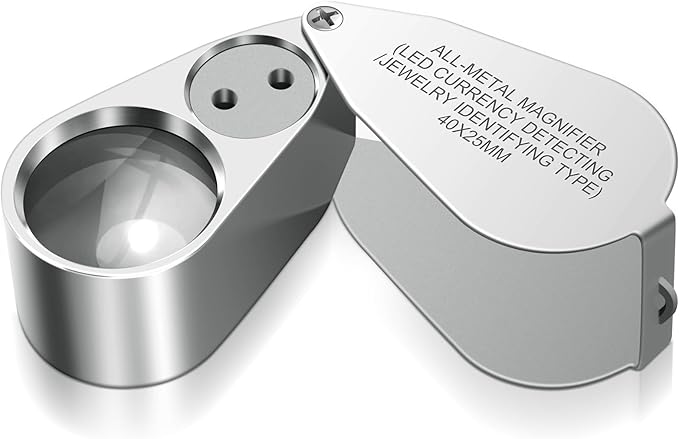 Leffis 40X Jewelers Loupe Magnifier Magnifying Glasses, LED/UV Illuminated by Leffis