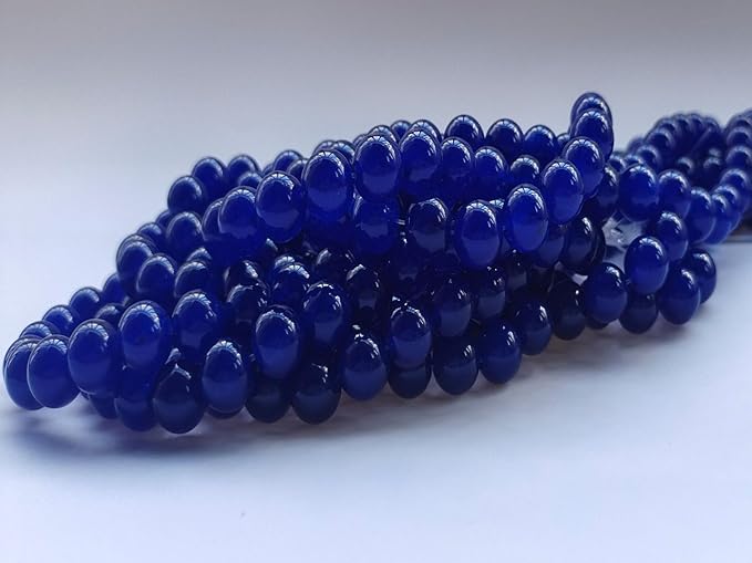 Stone Beads 6mm 140pcs Dark Blue Chalcedony Beads Round Loose Gemstones Beads - Image 4