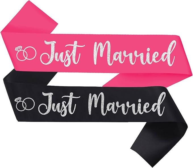 2 Pcs Bride to Be Sash and Groom to Be Sash Just Married Bachelorette Party by Unknown