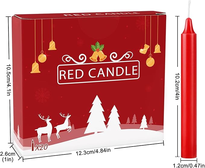 20PCS 4-inch Red Taper Candles for Decorative Use - Image 3