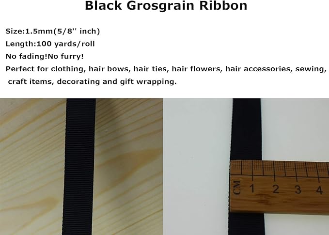 Jesep One Roll 100 Yards 5/8" Soild Grosgrain Ribbon Boutique Gift Wrapping - Image 4