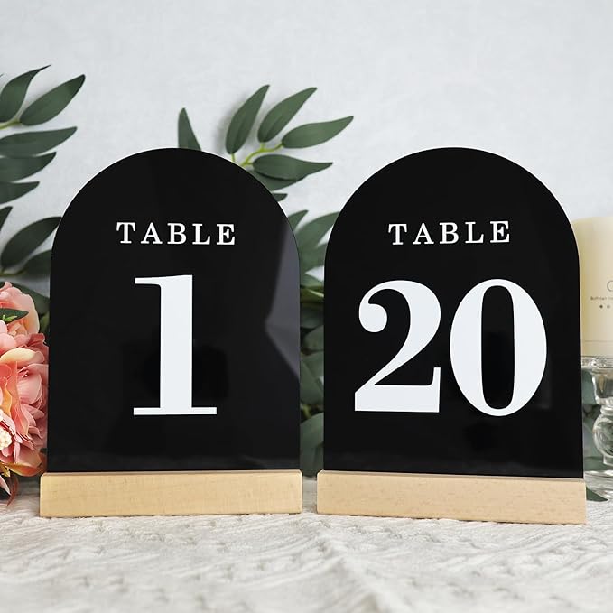 Wedding Table Numbers 1-20, Acrylic Arch Signs - Image 2