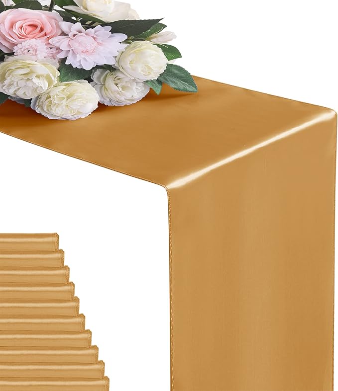 12Pack Table Runner 12 x 108 Inches Satin Silk Table Runner by flohar