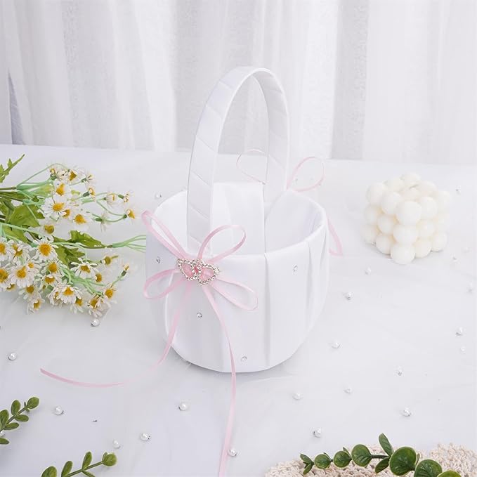 QIRMIZI Wedding Ring Pillow and Flower Girl Basket Set – Adorned - Image 8
