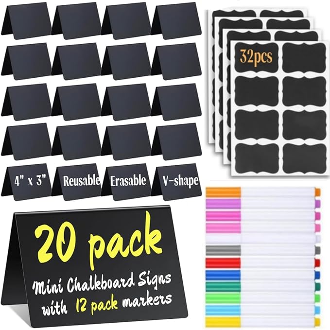 20 Pack Mini Chalkboard Signs Food Labels by YZLIANGYUAN