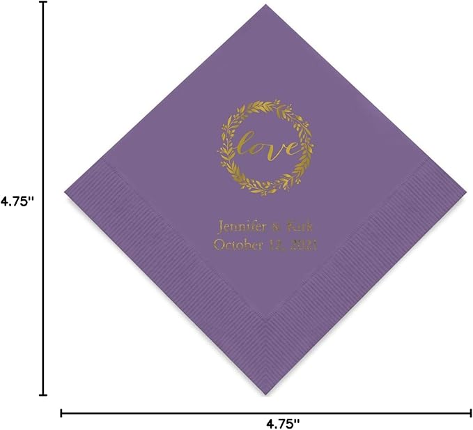Weddingstar Personalized Printed Paper Napkins 3-Ply 50 Pack - Image 8