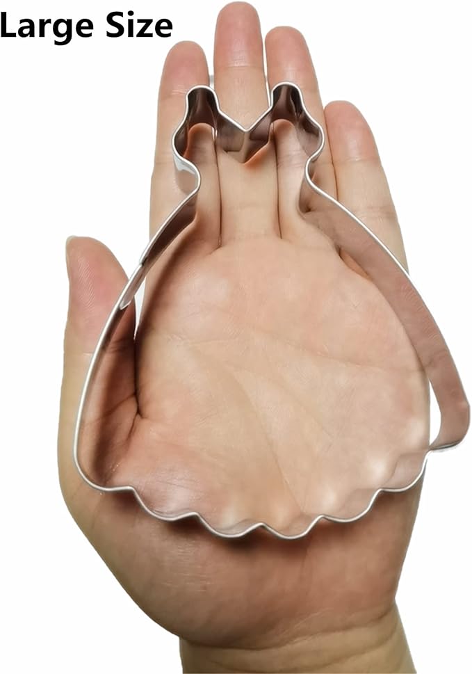 Large Size Dress Shaped Cookie Cutter, Stainless Steel Suspenders Princess - Image 2