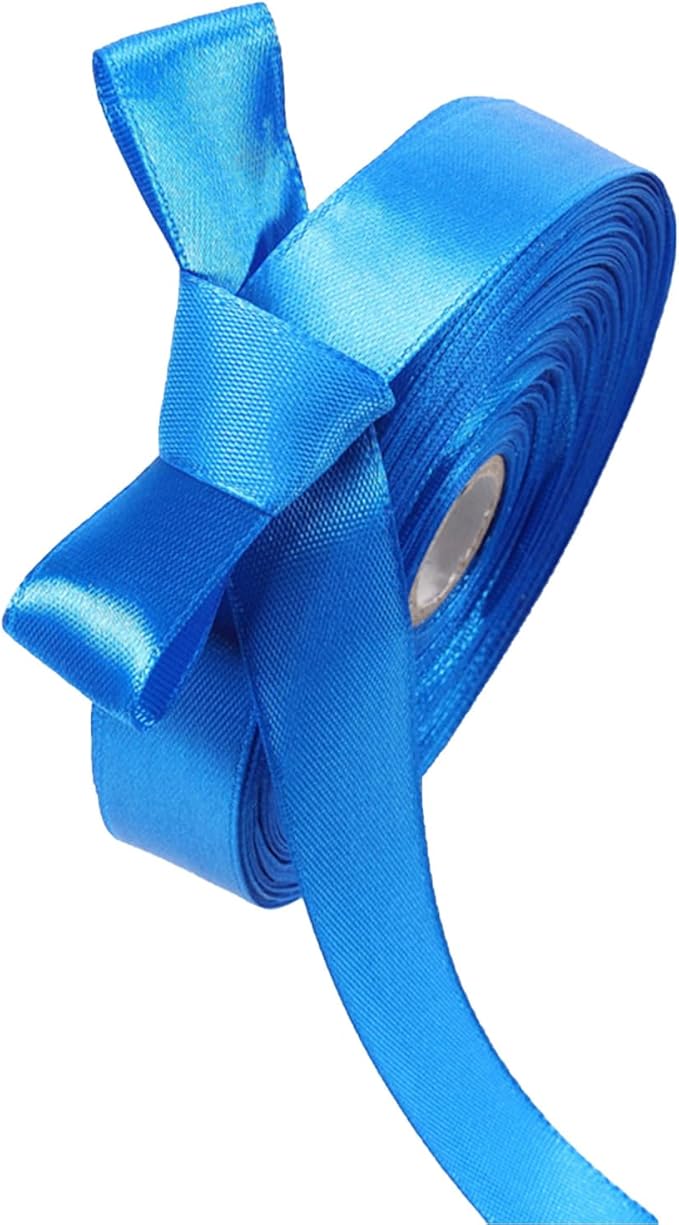 5/8" x 50 Yards Royal Blue Satin Ribbon Single Faced Fabric Ribbons by Oakarbo