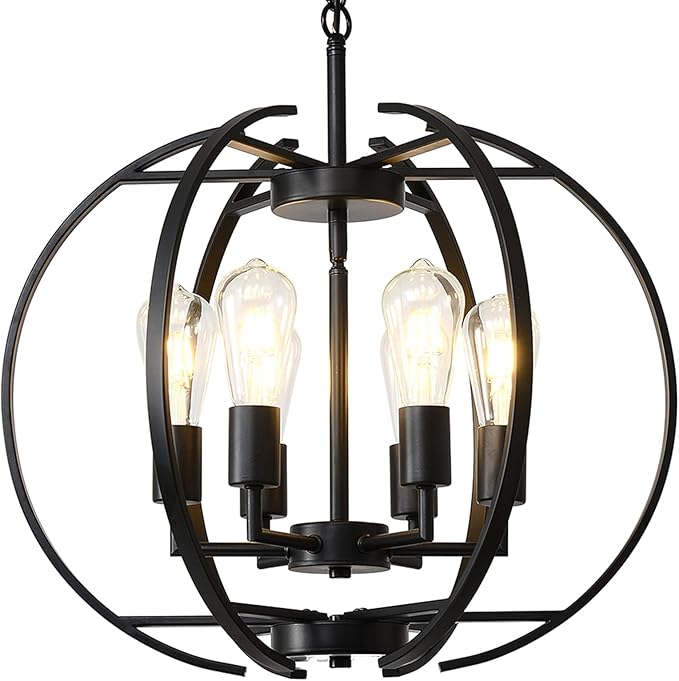 Pendant Lights Globe Black Chandeliers Lighting, Hallway Light Fixtures Ceiling by LIGOTFIRE
