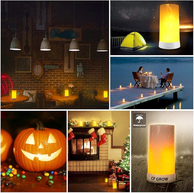 LED Flame Effect Light, USB Rechargeable Flame Candle Waterproof Dimmable 4 - Image 4