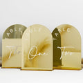 Gold Mirror Arch Wedding Table Numbers 1-25 by JINMURY