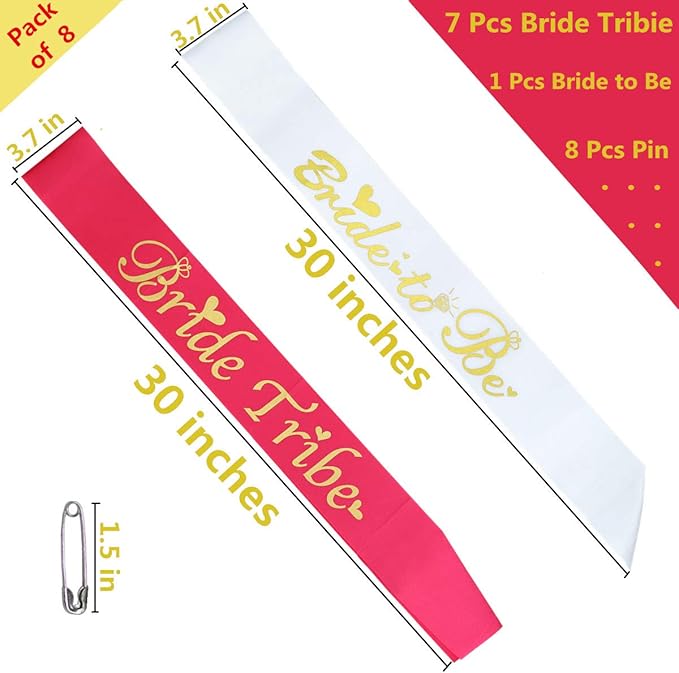 Bride Tribe Bridesmaids Sashes Sets Bachelorette Party Decorations Supplies - Image 2