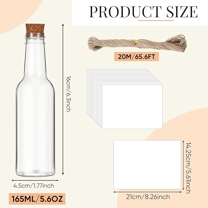 Baderke 48 Pcs 5.6 oz Message Bottles - Image 2