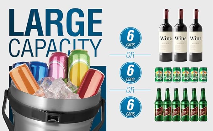 Insulated Ice Bucket with Lid & Scoop-XL Double-Walled, bar Essentials - Image 3