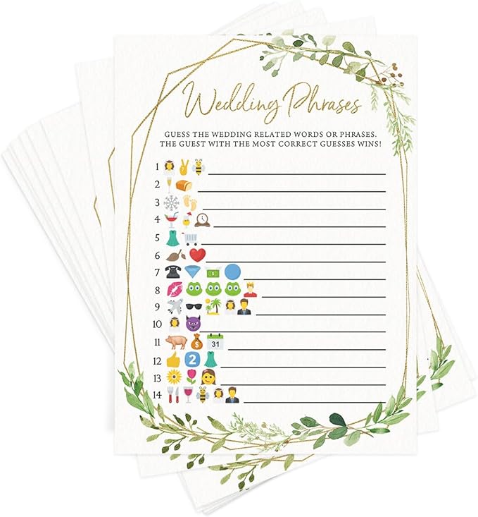 Printed Party Bridal Shower Games – Wedding Phrase Guessing Game, Fun Wedding by PrintedParty