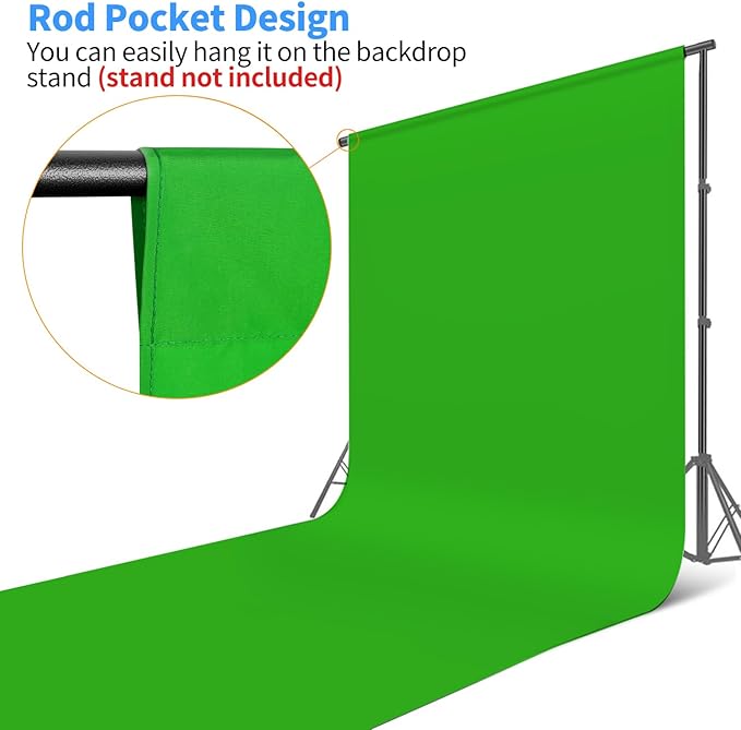 HEMMOTOP Green Screen Backdrop, 10 x 20 ft Large Chromakey Greenscreen - Image 6