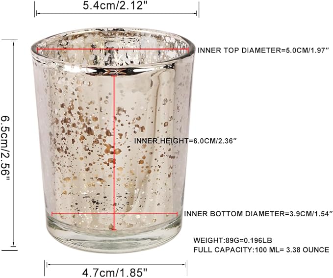 Silver Mercury Glass Tea Light Holders Set of 36 - Image 2