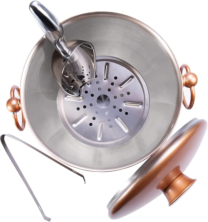 Ice Bucket with Lid, Tongs and Strainer - Image 5