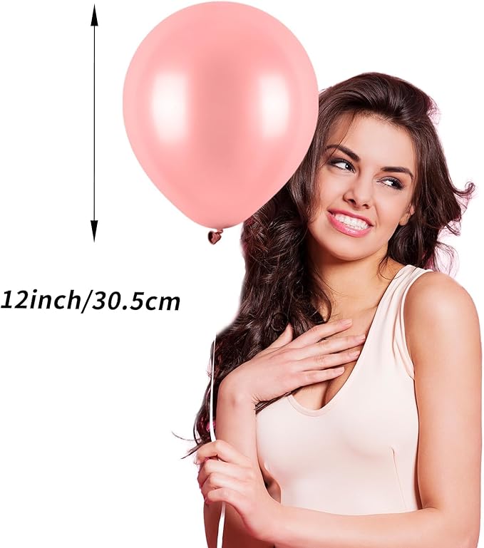 Pink Balloons Set, 12 Inch Metallic Pink Pearl Pink Macaron Pink Light Pink - Image 6