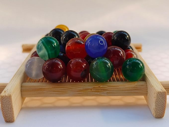 Stone Beads 8mm 100pcs Colorful Agate Beads Round Loose Gemstones Beads - Image 2