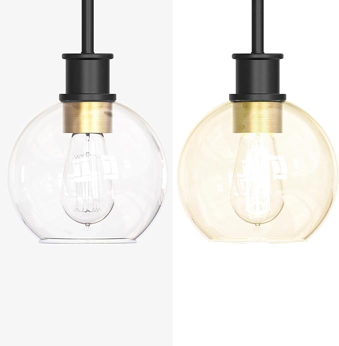 Black and Gold Pendant Light, Modern Globe Pendant Light, Island Pendant Lights - Image 6