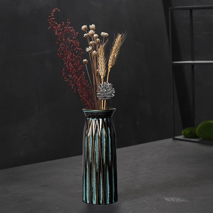 Black Antique Vase, 12 Inches Elegant Vintage Glass Vase Rustic European Unique - Image 6