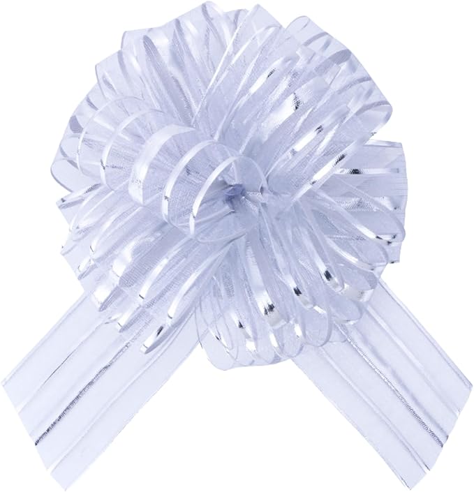 6 Pcs 6 Inch Large Organza Pull Bow Ribbon – Elegant Gift Bows by Unknown