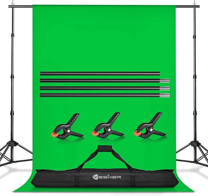 Yesker 8.5x10ft Green Screen Backdrop Kit by YESKER